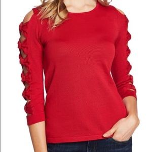 CeCe by Cynthia Steffe Bow Sleeve Crewneck Sweater